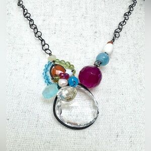 ❤️Anna Balkan Bubble Necklace Silver Clear Multicolor